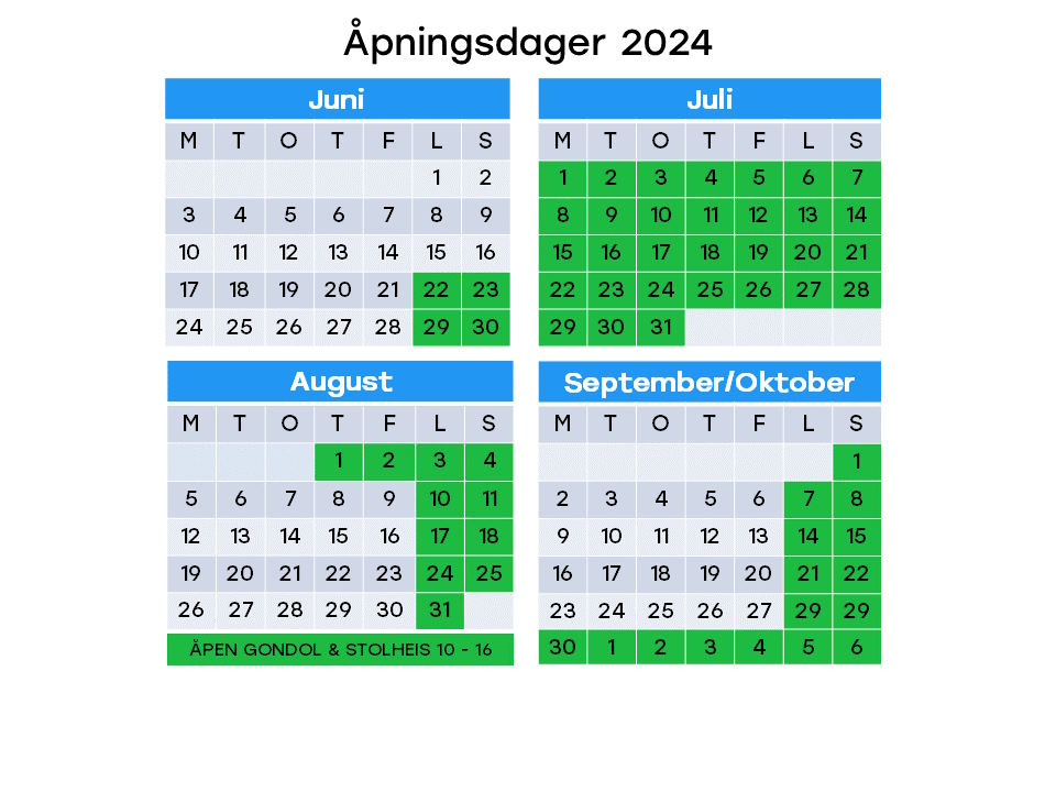 Åpningstider Gondol