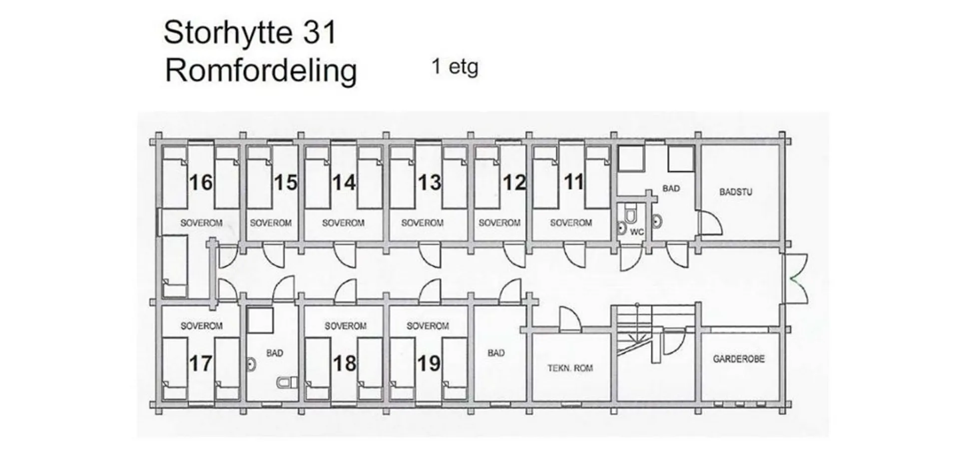 Planløsning Hafjell Lodge 31