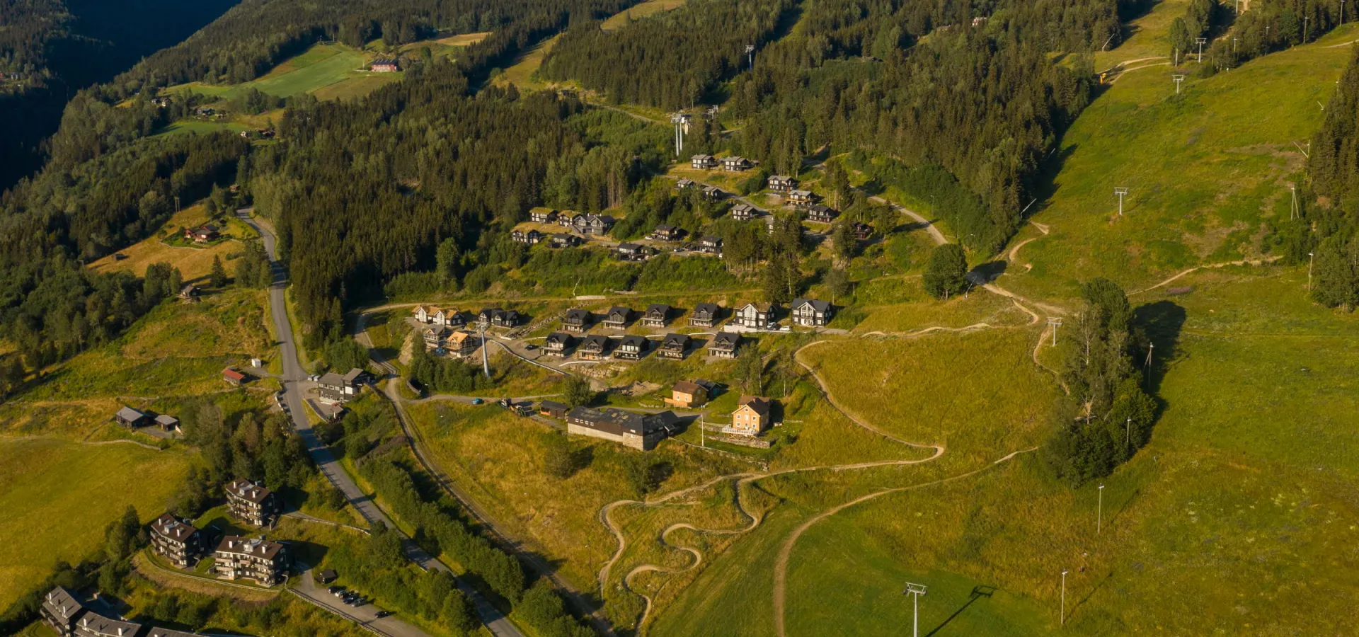 Hafjell Gard storhytter sommer med drone