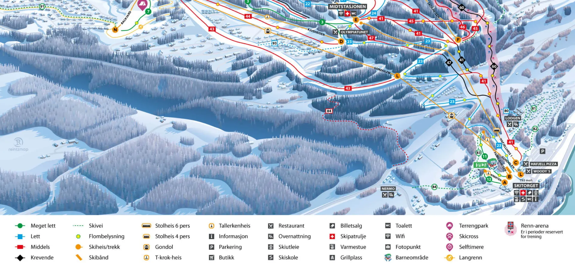 Kart dalen Hafjell