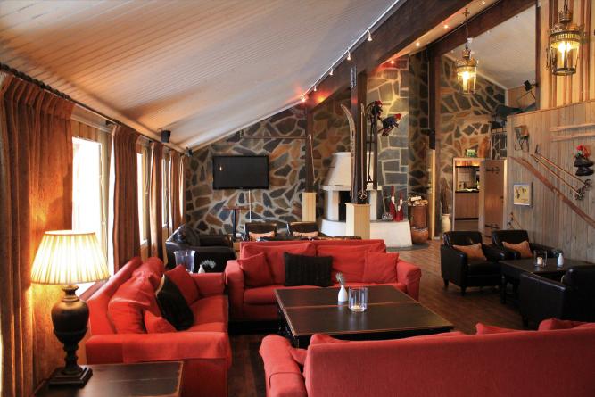 Fire place lounge at Hafjell Hotel