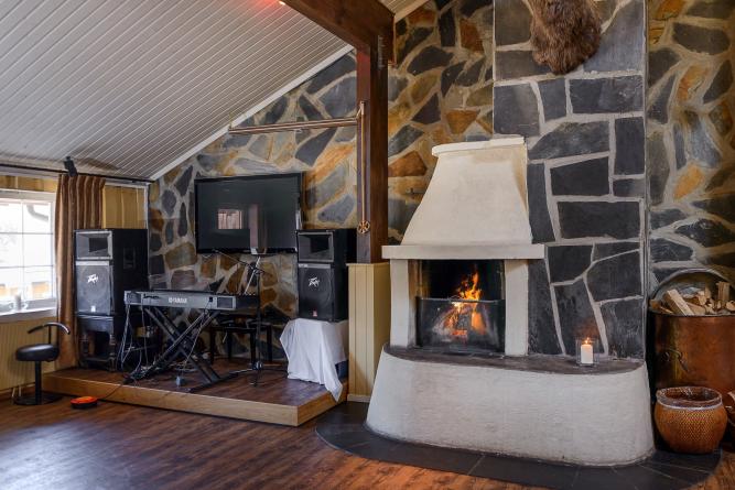 Fire place lounge at Hafjell Hotel