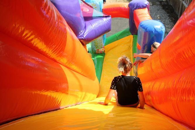 Jump slide and bouncy castle