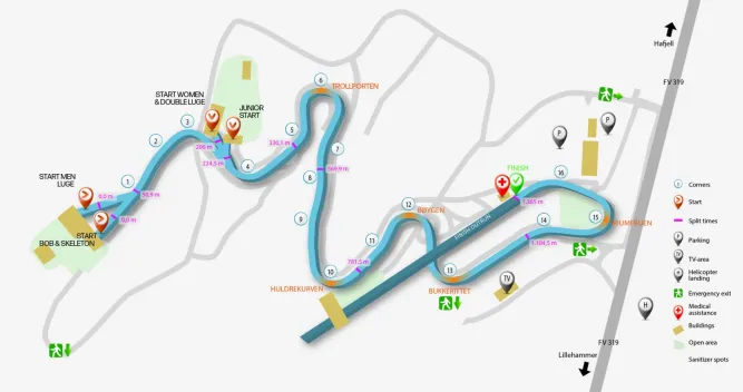 Lillehammer olympische bobslee- en rodelbaan 