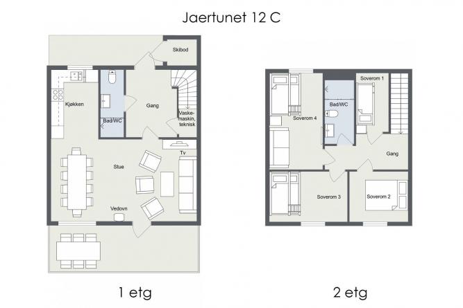 11-bed apartment - Jaertunet no. 12C