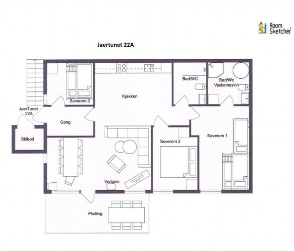 10-bed apartment - Jaertunet no. 22A